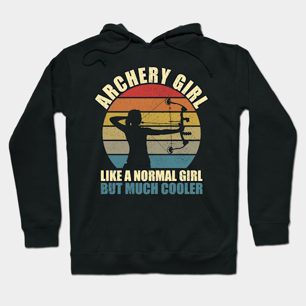 Archery Girl Retro Archer Hoodie by AmazingDesigns